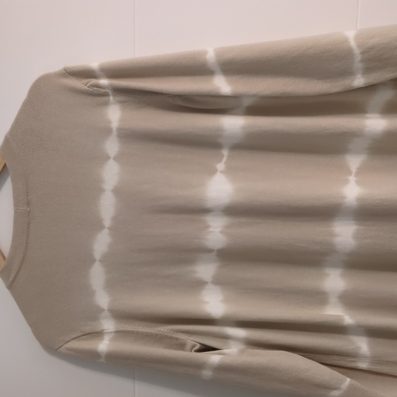 J.jill Pure Jill Long Line Oatmeal Tie-Dye Cotton Mix Knit Minimalist Cardigan - Picture 8 of 9